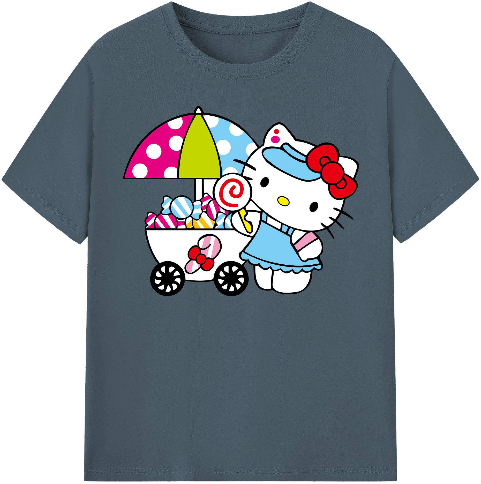 （画像用） Hello Kitty ハローキティ 綿100％半袖Tシャツ（フロントプリント）